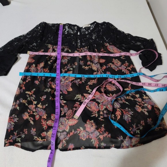 Soprano Floral Lace flowy blouse boho top S - Picture 7 of 11